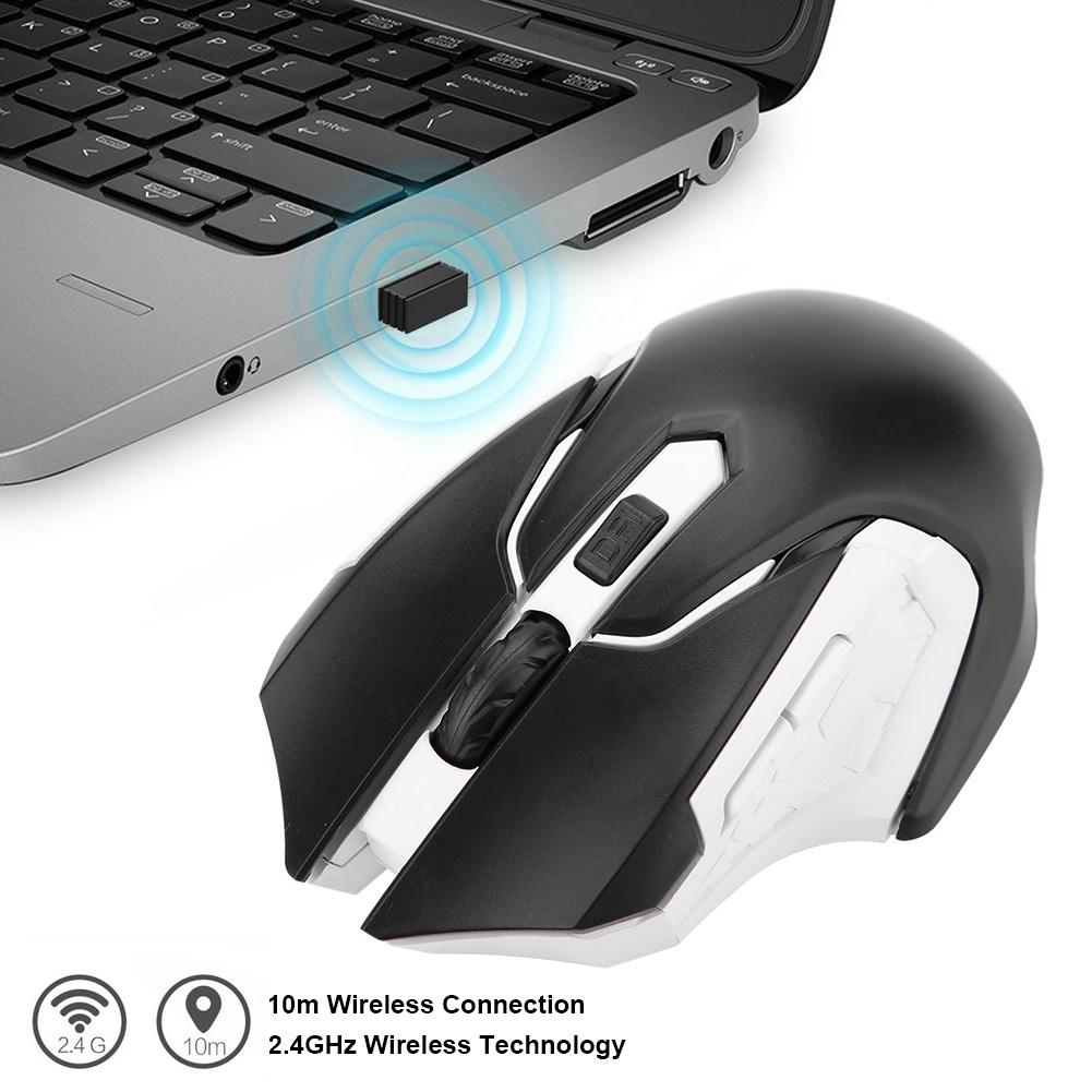 Optical 1200DPI Wireless Gaming Mouse Comfortable Grasp No Delay 2.4G Wireless Mouse - Black