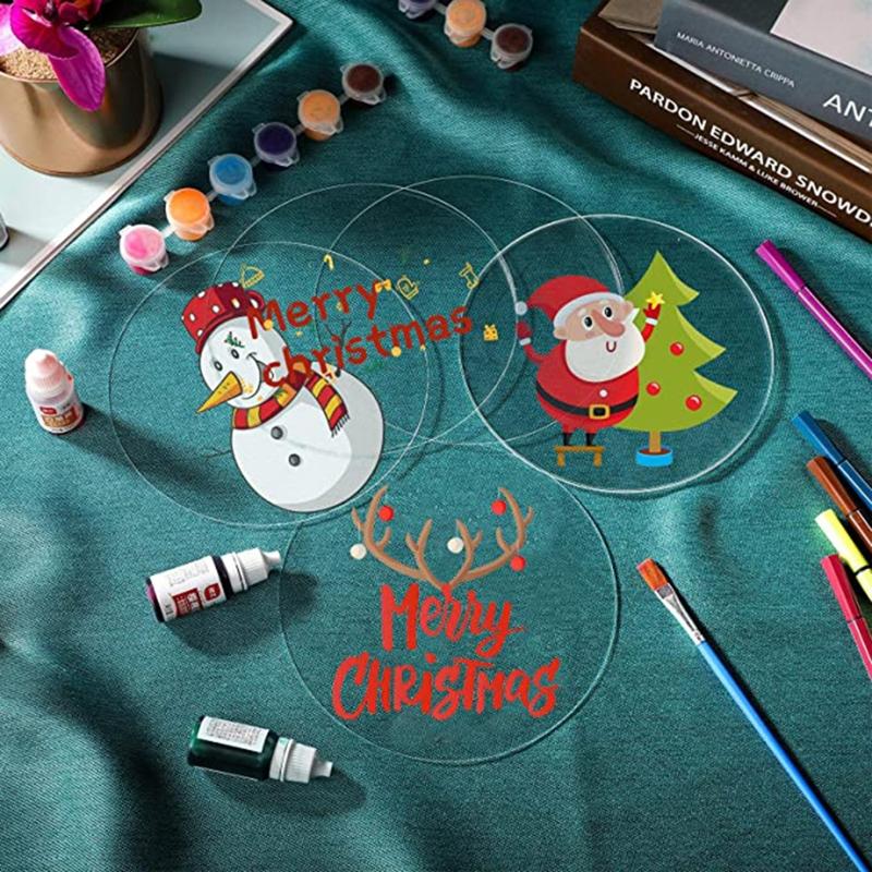 30Pcs Multi Purpose Clear Acrylic Board Blank Round Panel Shatterproof for Wedding Party Signs Display Project