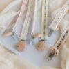Retro Embroidery Floral Baby Pacifiers Clip for Baby Girls Lace Floral Newborn Pacifiers Toys Clip Toddler Feeding Accessories