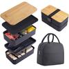 Portable Stackable Bento Lunch Box Insulated Bag Microwaveable Divided Large Capacity Bento Box For Office Workers Students