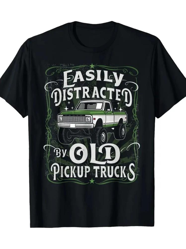 Hot Stylish Old Pickup Trucks Print for Men Women Couple Fashion T-Shirt Street Unisex T-Shirt