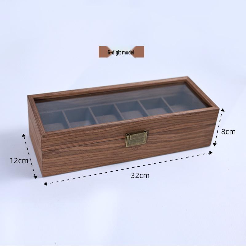 Black Wood Grain Watch and Jewelry Storage Display Box