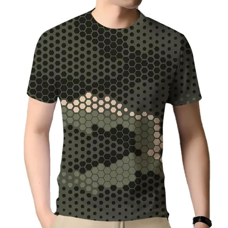 

Чоловіча літня футболка з коротким рукавом, камуфляжна ветеранська футболка з вільним принтом, велика камуфляжна верхня сорочка, одяг, що швидко висихає S