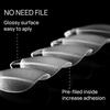 360Pcs Ultra-short Semi-frosted Transparent Nail Plates Traceless Full Cover Dual Nail Forms Almond Oval Coffin Square Reusable