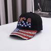 New Pentagram Point Diamond USA Casual Cap Showing Face Small Hat European and American Flag Baseball Cap