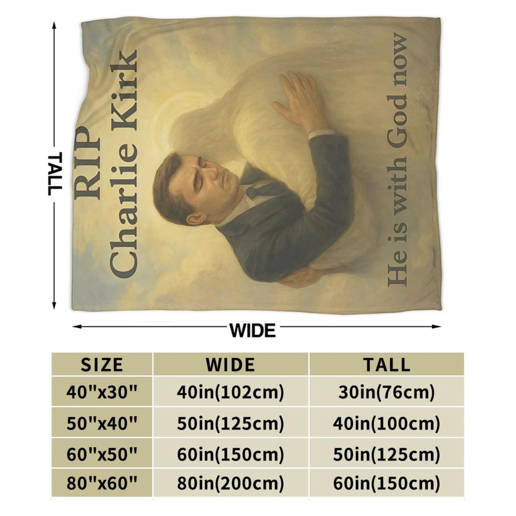 Charlie Kirk Death Flannel Blanket Winter Warm Soft Bedding Throws for Kids Bedroom Comfortable Bedspread Sofa Bed Cover
