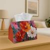 1pc Tissue Box Holder Features a Stunning Artwork of Red Cosmos Flowers - A Versatile Napkin Dispenser Suitable for Home Gatherings, Car Decoration - 