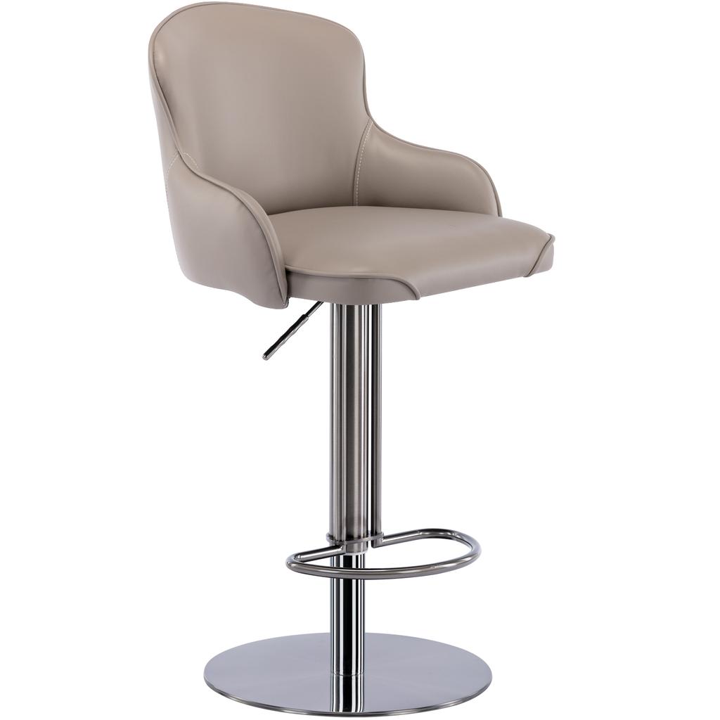 Black Titanium Stainless Steel Bar Stools,Grade Modern Leather Bar Chair with Backrest,Swivel Adjustable Height for Kitchen Counter and Dining Room