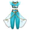 Halloween Arabian Style Princess Costume Kids Jasmine Cosplay Girls Magic Lamp Story Role Play Performance Apparel Dress Set