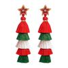 Christmas Tree Merry Christmas Earrings Santa Claus Boots Ear Stud Handmade Beaded Ear Drop  Woman