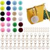 72 Pieces Keychain Kit Key Ring DIY Holder 6cm for Handbag Hats Girls