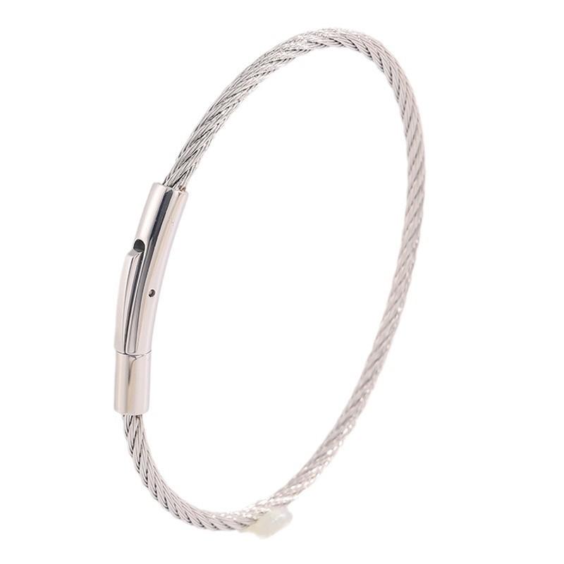 Personalized design Press-type opening stainless steel  Women's steel wire twist elastic non-fading  jewelry
