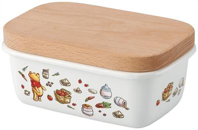 Skater Emaille-Butterdose mit Holzdeckel, 500 ml, Disney Winnie the Pooh ENBT5-A