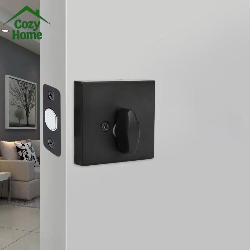 Heavy Duty Design Deadbolt Single Cylinder Deadbolt Lock Zinc Alloy Matte Black Square On-Hand Dead Bolt Lock with Key