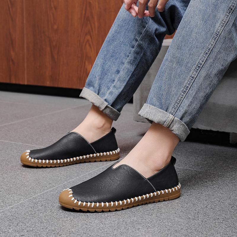 Leather Men Water Beach Sandals Summer Outdoor Casual Closed Toe Sports Sandals Non-slip Soft Hiking Wading Sneakers PLUS SIZE 48