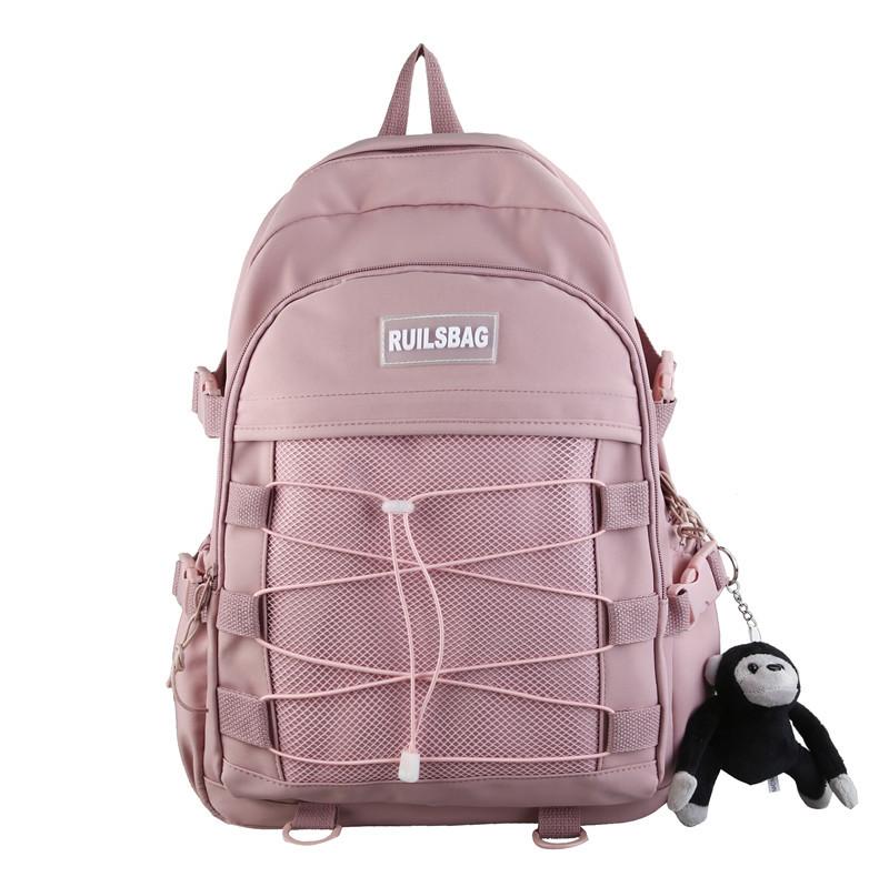 Personality Trend Cross Rope School Bag Female College Student Korean Version Versatile Backpack Japanese College Style Backpack Female