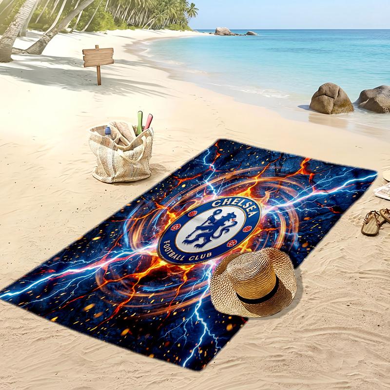 Chelsea FC Printed Beach Towel Quick Dry Soft TowelPortable Large Rectangular Beach Blanket for Travel Swimming Pool
