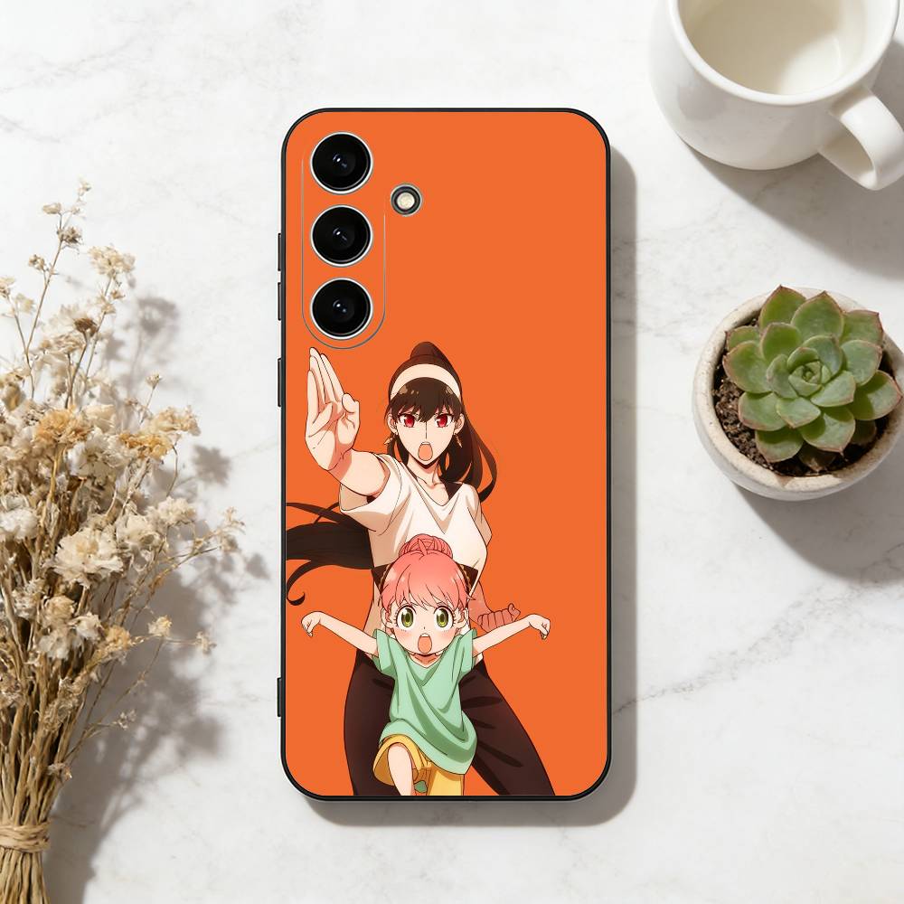 C-Cute Anya Chibi Style Phone Case For Samsung Galaxy A73,A72,A71,A70,A53,A52,A51,Soft Black Shell