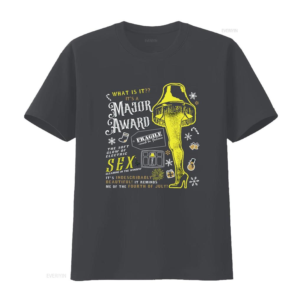 Major Award Leg Lamp Christmas Story Softstyle T Shirt Fragile Soft Glow Electric Indescribably Beautiful Vintage Washed