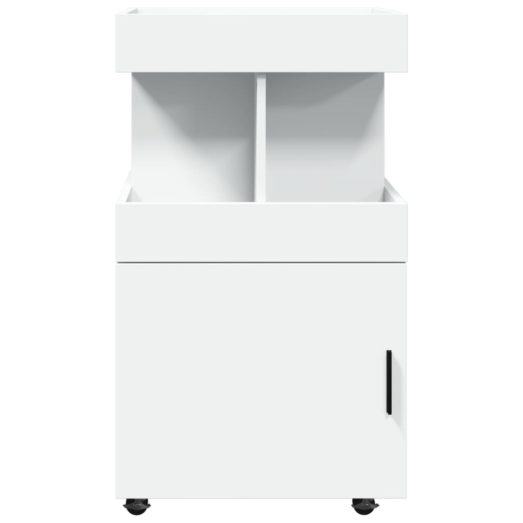 Bar Cart White 50x41x89 Cm Engineered Wood