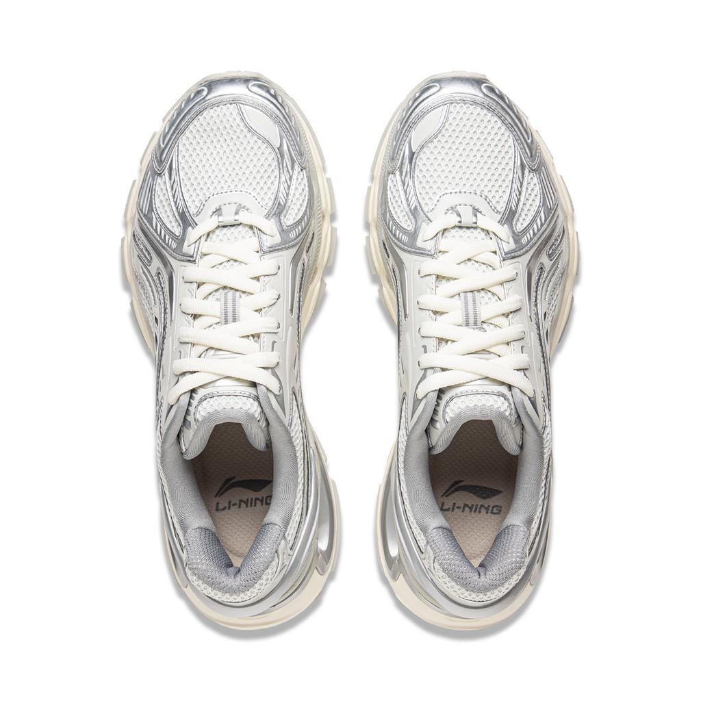 Li Ning Lijun BOW Trendy Sports Non-Slip Wear-Resistant Low-Top Casual Shoes Men Sneaker Silver AZGV025-1