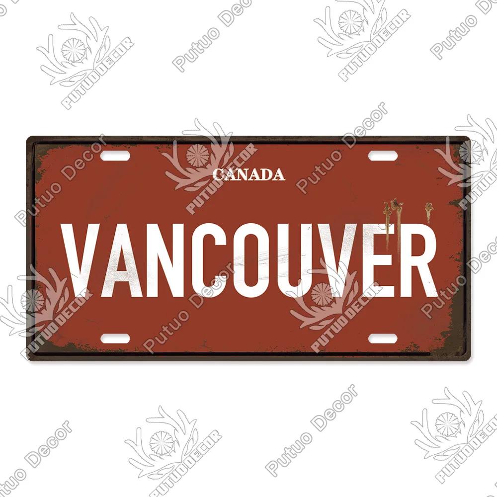 Putuo Decor Stadt Metallschild Plakette Metall Vintage Kennzeichen Blechschild Wanddeko für Man Cave Pub Bar Dekoration