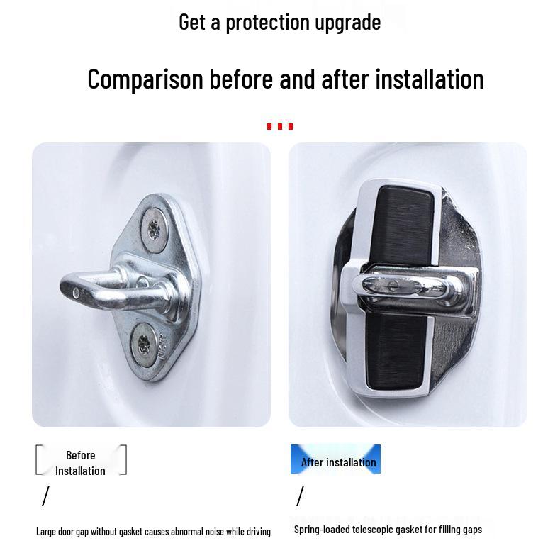 Subaru Forester, Outback, XV, Legacy Anti-Rattle TRD Door Lock Buckle Cover - Stainless Steel Car Accessory.