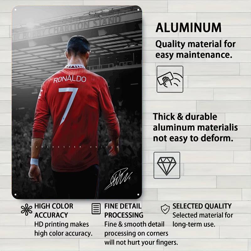 Cristiano Ronaldo Manchester United Blechschilder Sportposter Heimdekoration Wohnzimmer Wanddekorationen Bar Kundenspezifisches Schild