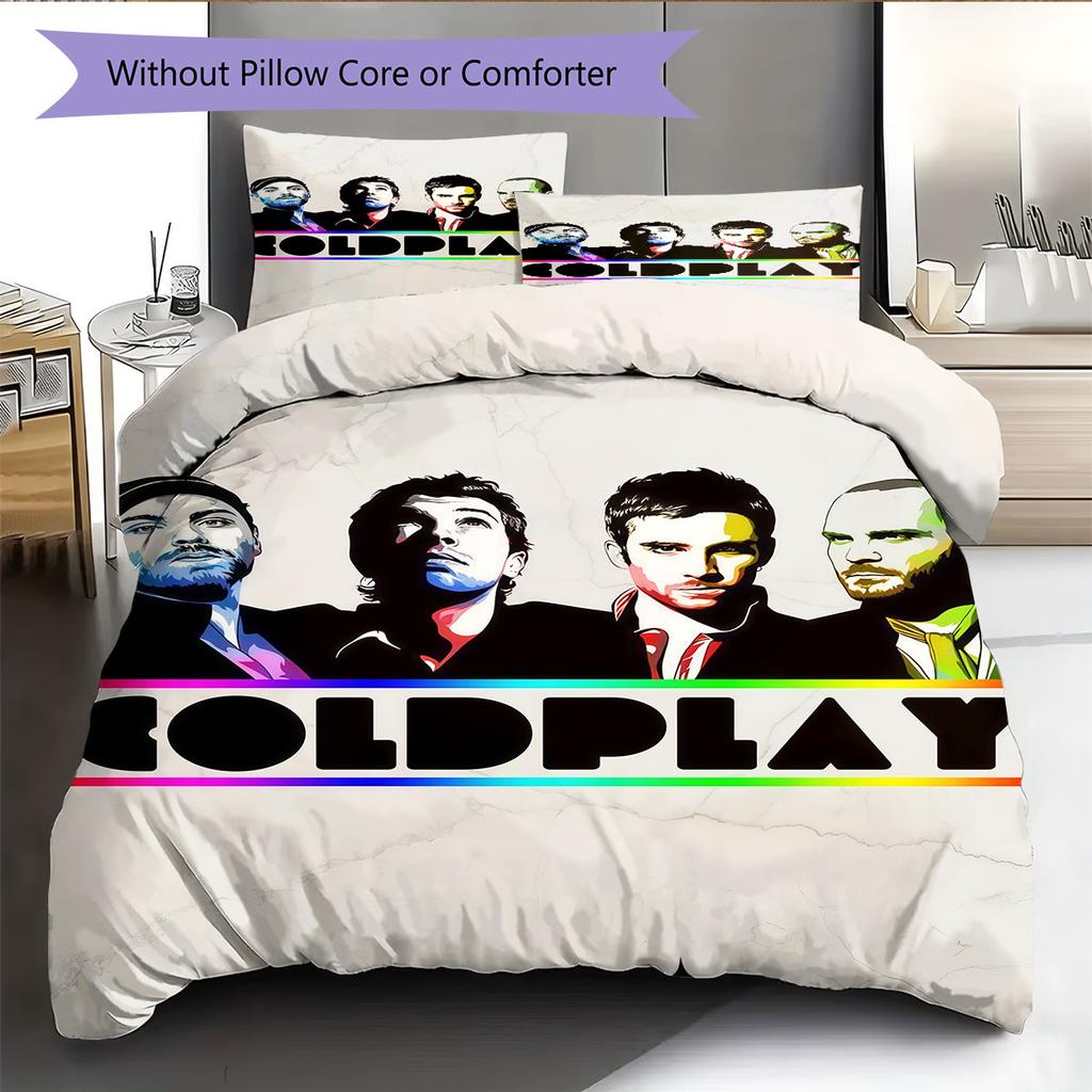 Coldplay  POSTER Bedding Quilt Set Quilt Cover Pillowcase Home Decoration Birthday Gift (1 * duvet cover + 2 * pillowcase, without core)