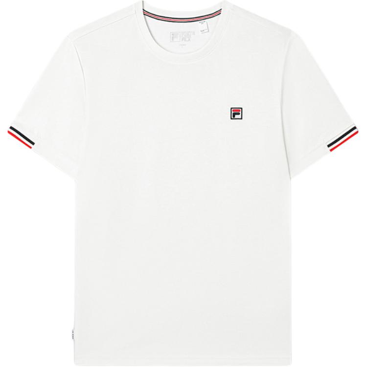 FILA T Shirts Men s Cloud White Crew Neck Moderate Straight Fit F11M527101F-WT- XXXL