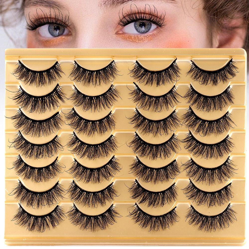 

Pack Strip Eye Lashes Fluffy 8D Volume Mink Lashes Fake Eyelashes False Eyelashes Natural Look
