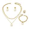 Trendy American Layered Geometric Choker Necklace Set for Women