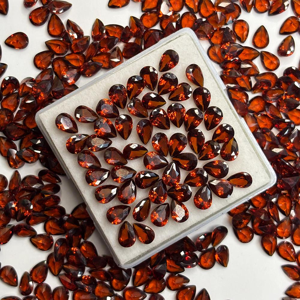 Natural Orange Sapphire Loose Gemstone 7x5 mm 12 ct Lot Fire Pear Cut September Birthday Birthstone