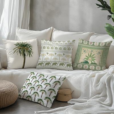 45x45cm Palm Tree Pattern Pillow Cover Farmhouse Decoration for Outdoor Furniture Swing Chair Bench Chair Decor Cushion Cover