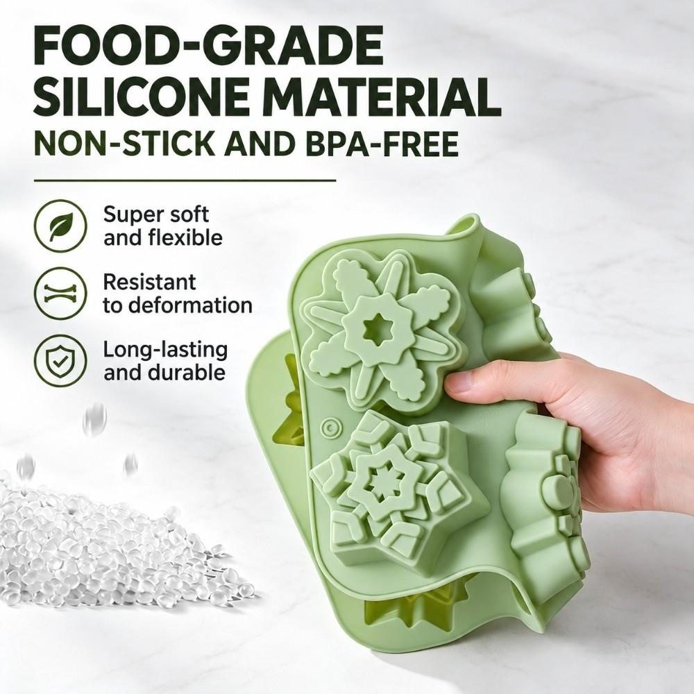 Non-Stick Christmas Snowflakes Mold Heat-Resistant Mousse Cake Mold Kitchen Bakeware