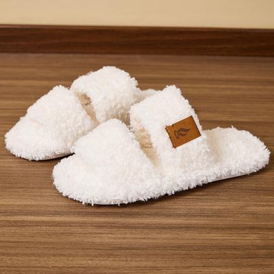 נעלי בית פרוותיות עם פה פתוח, בטנת קטיפה לכל השנה, נעלי בית כותנה מונעות החלקה לשימוש ביתי