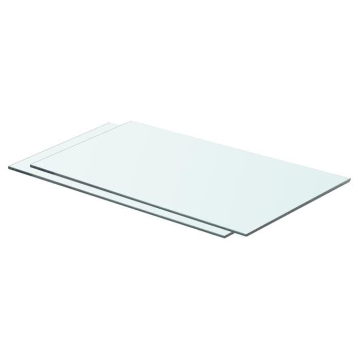 VidaXL Panneaux d'étagère 2 pcs Verre Transparent 60 x 30 cm