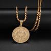 Stainless Steel Personality Simple Odin Viking Pendant European and American Fashion Medals Mens Necklace