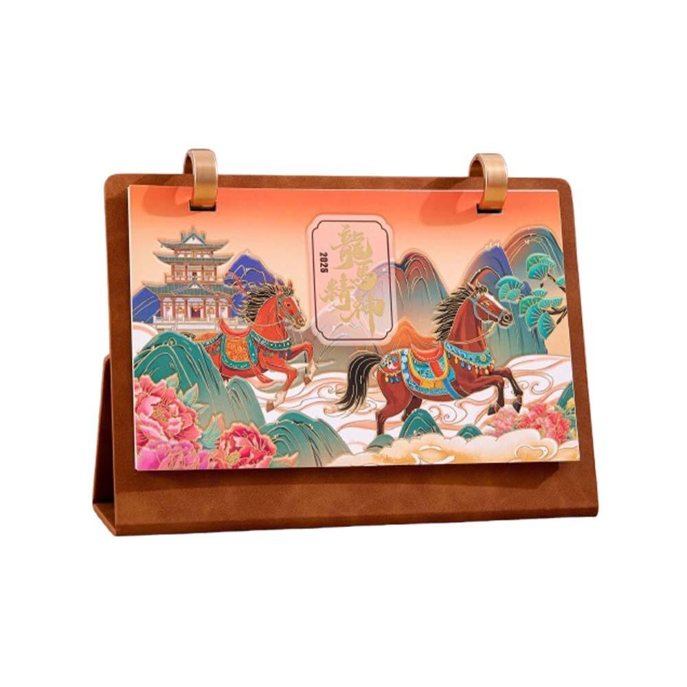 

Flip Design 2026 Desktop Calendar Leather Coil Coil Calendar Monthly Planner Office Use Style 2