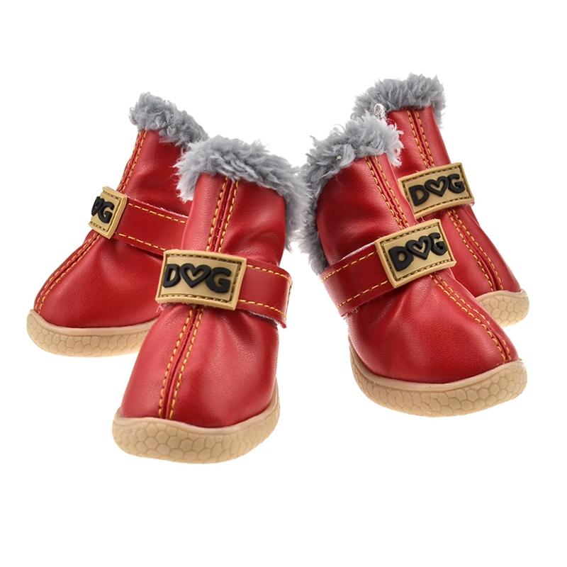 4 st Vinterhundskor Vattentäta Skor För Små Mellanstora Hundar VinterSnöskor För Hundar Varma Chihuahua Teddy Valpskor