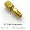 Brass Straight Adapter M5/16" Male × 1/4" SAE Female — HVAC Refrigerant Adapter for R22 & R410A Air Conditioners — Precision Thread,