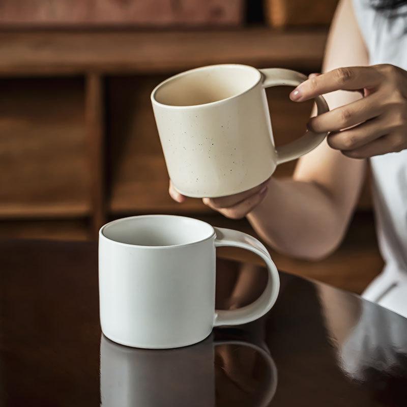 Design Folding Ear Handle Mug Household Ceramic Cup Simple Solid Color Cup Water Cup Breakfast Cup Coffee Cup