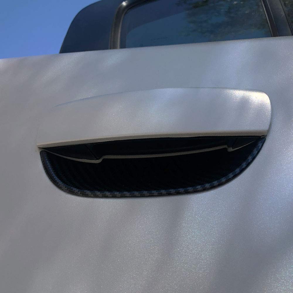 Jstotrim Carbon Fiber Door Handle Bowl Cover Trim Decal Bezel for Dodge Challenger 2015+