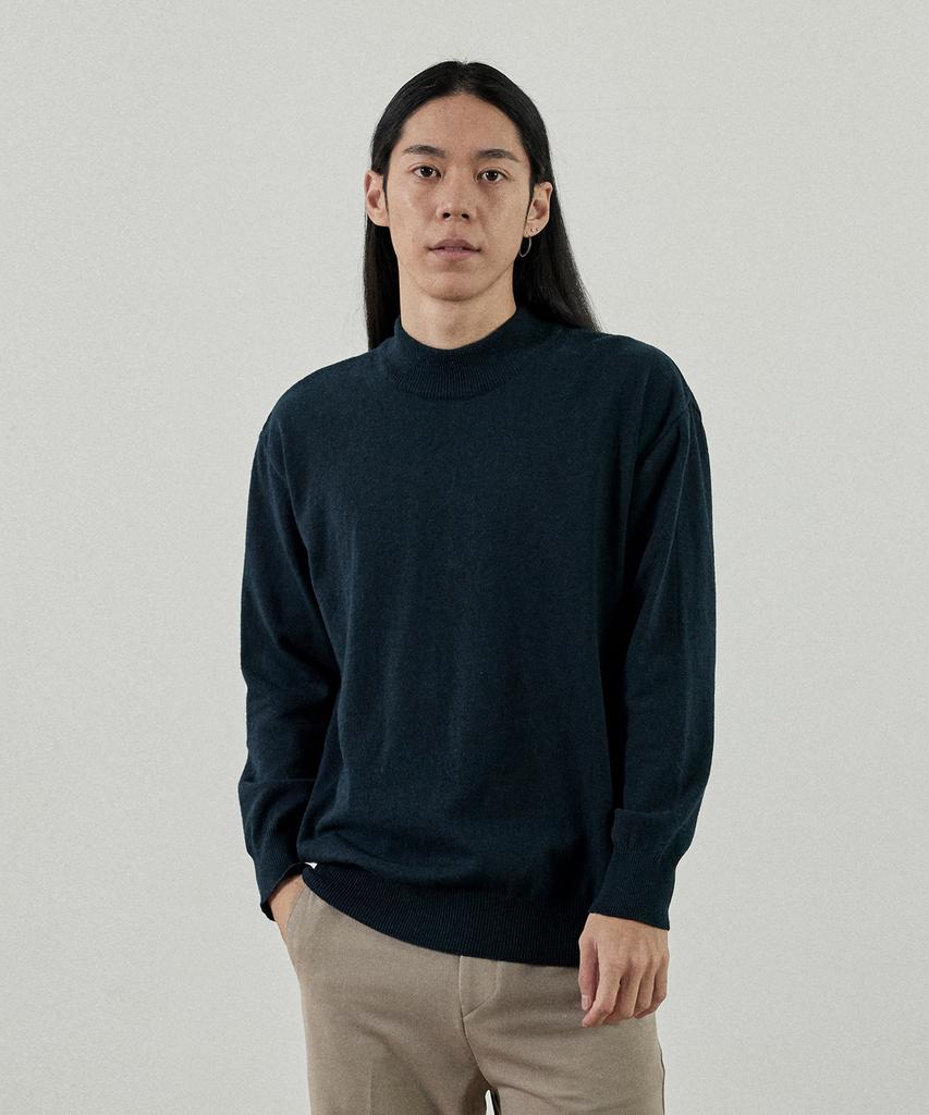 Analog Mood-Like Semi-Half Turtleneck Knit (Green)