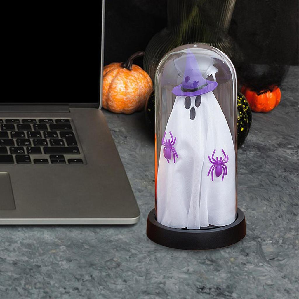 Light up Ghost in Cloche Halloween with for Table Shelf Tabletop