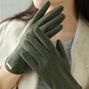 Women Warm Fingerless Flip Mittens Autumn and Winter Touch Screen Driving Gloves