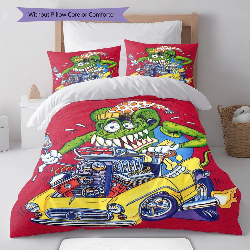 Cartoon Pattern Bedding Quilt Set Quilt Cover Pillowcase Home Decoration Birthday Gift (1 * duvet cover + 2 * pillowcase, without core)