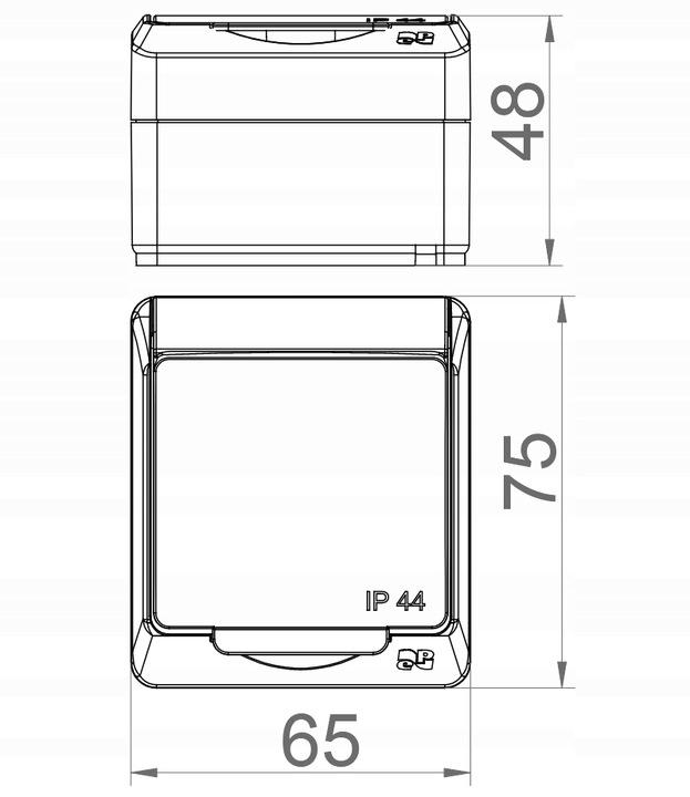 Single Hermetic Socket With Socket Hermes Ip44 0321-01 Nasielsk Bi 1 Pc
