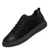 Men's Shoes Fashion Trend Round Head Blue Flat Bottom Casual Four-season Shoes Thick Sole Polish Simple Lace-up Board Shoes Men