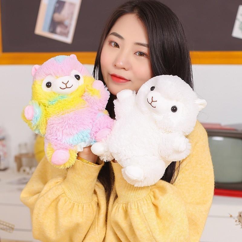 Cute Rainbow Alpaca Dinosaur Lion Cat Plush Toy Puppet For Kids Storytelling 20cm